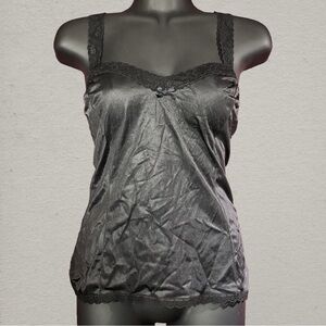 SOLD: Vintage Black Slip / Camisole with Lace Trim